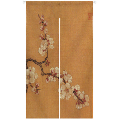 0104-Yellow Flower Japanese Noren Door Curtain