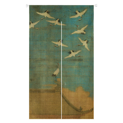 0225-Crane Series 7 Japanese Noren Door Curtain