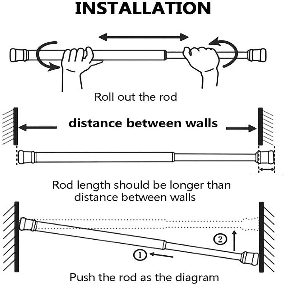 Door Curtain Rod  20.5"~35" / 52-90cm