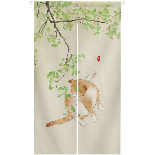 0152-Cat Series 4 Japanese Noren Door Curtain