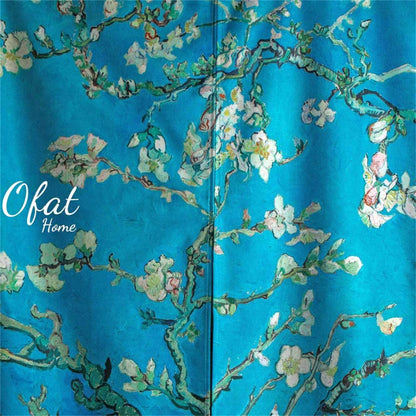 0114-Apricot Blossom Japanese Noren Door Curtain