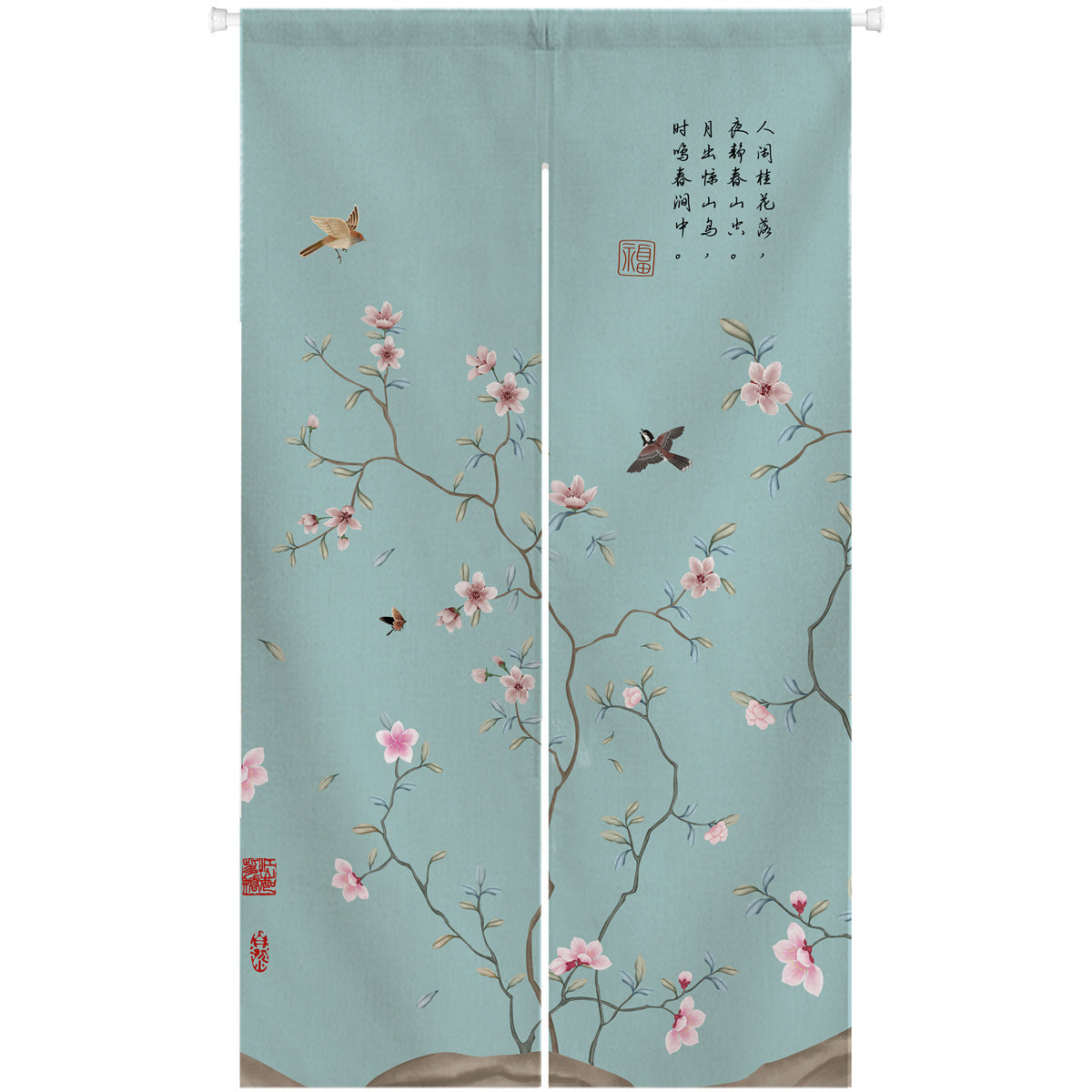 0196-Plum Blossom Series 2 Japanese Noren Door Curtain