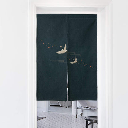 0006-Crane Series 1 Japanese Noren Door Curtain